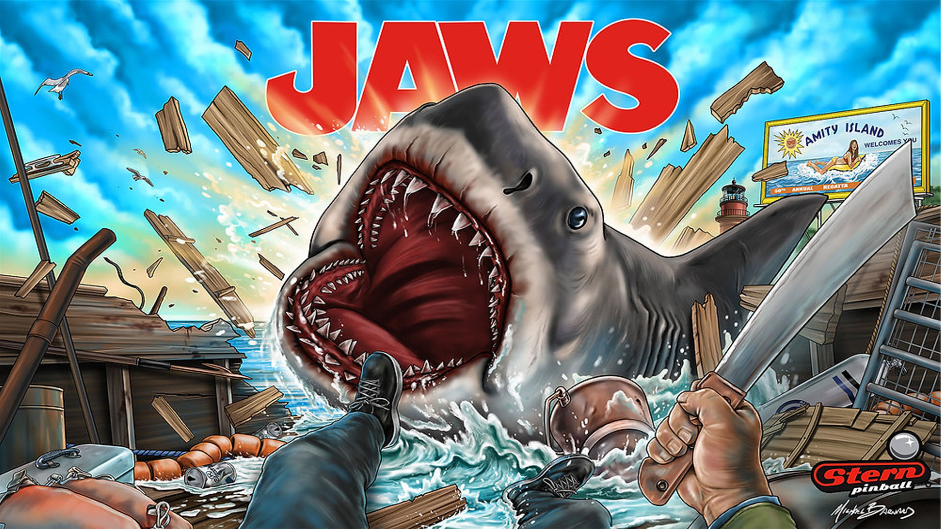 Jaws Pinball Premium Translite