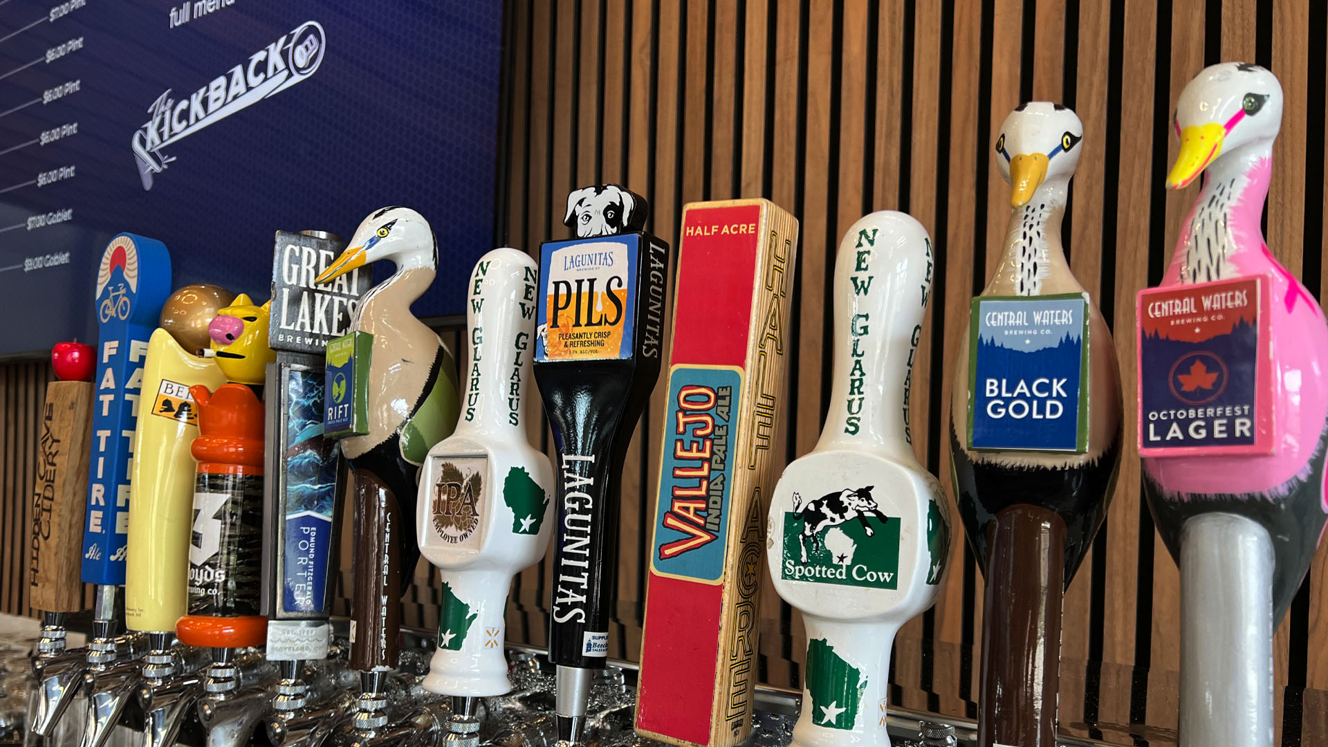 Beer lineup at The Kickback