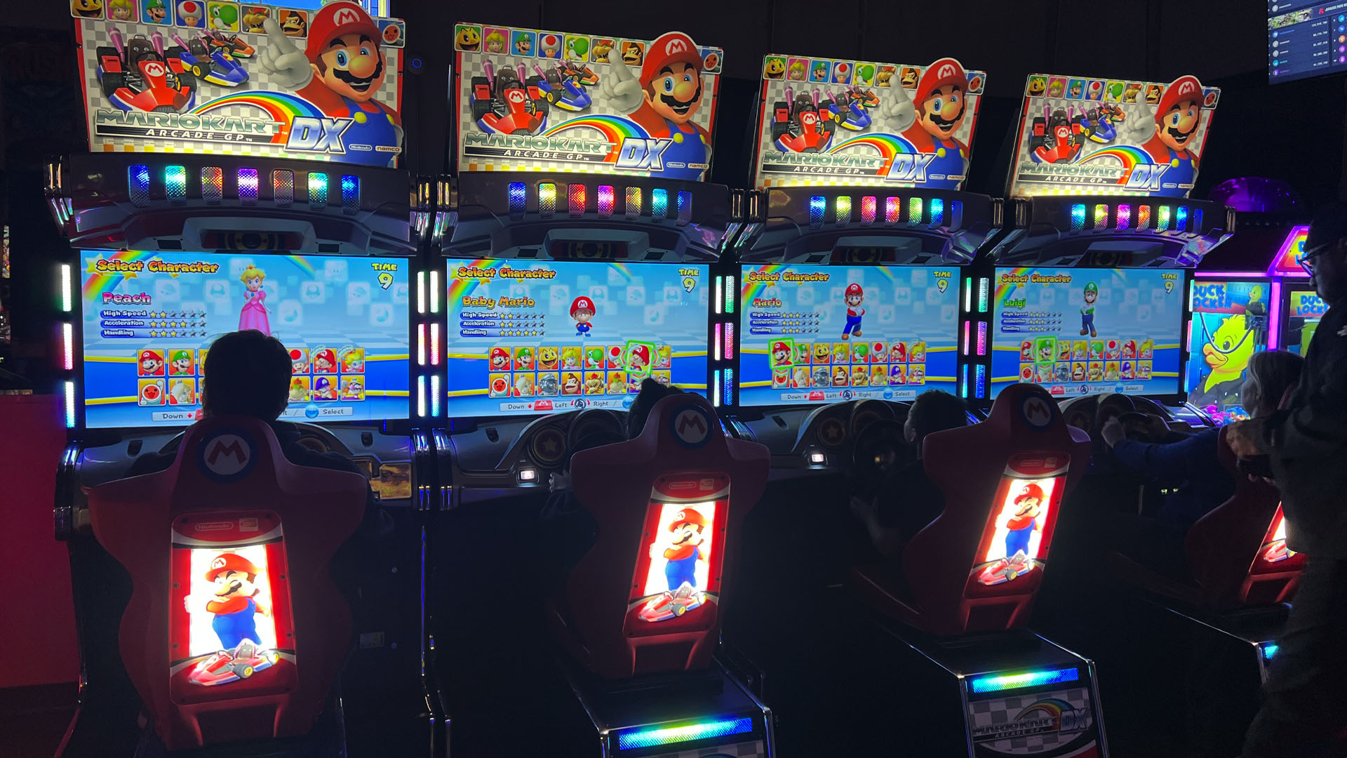 Players getting ready for Mario Kart League Night