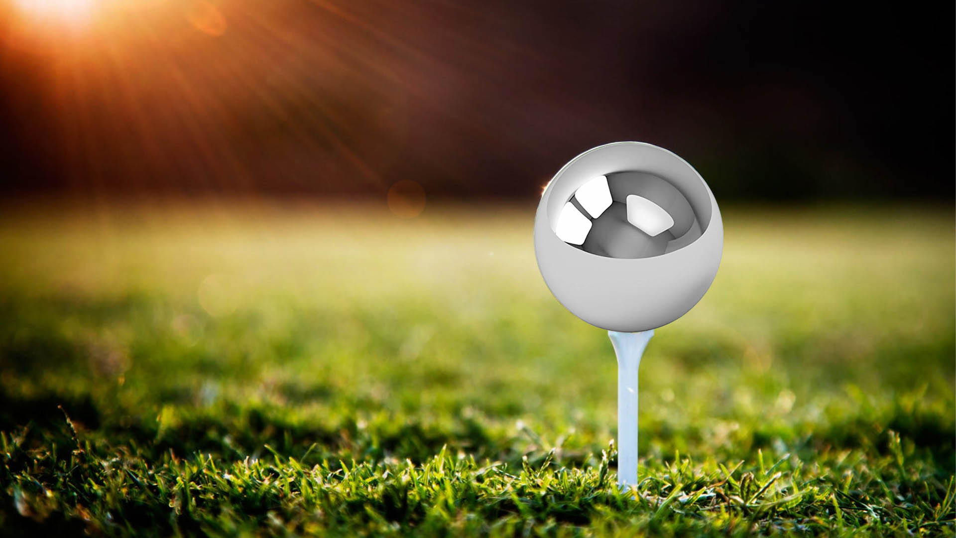 a pinball on a golf tee